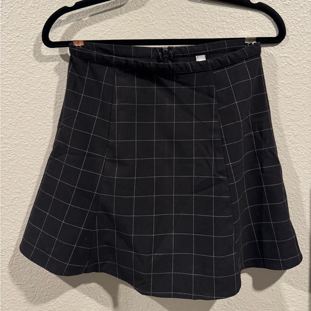 American Apparel Black Checkered Skirt